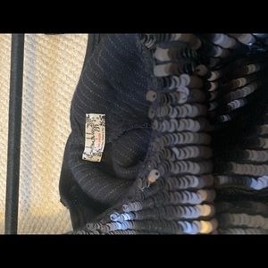 Free People XS sequin black v neck dress